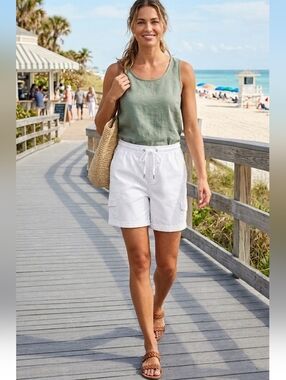 Brand: Pantalon Size: Large  White Drawstring Cargo Shorts (NWT)